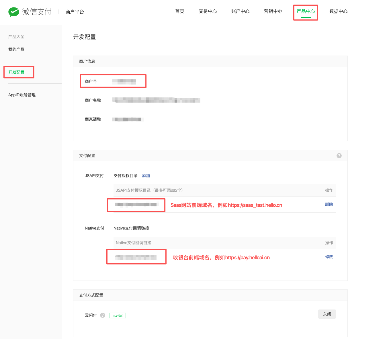支付配置