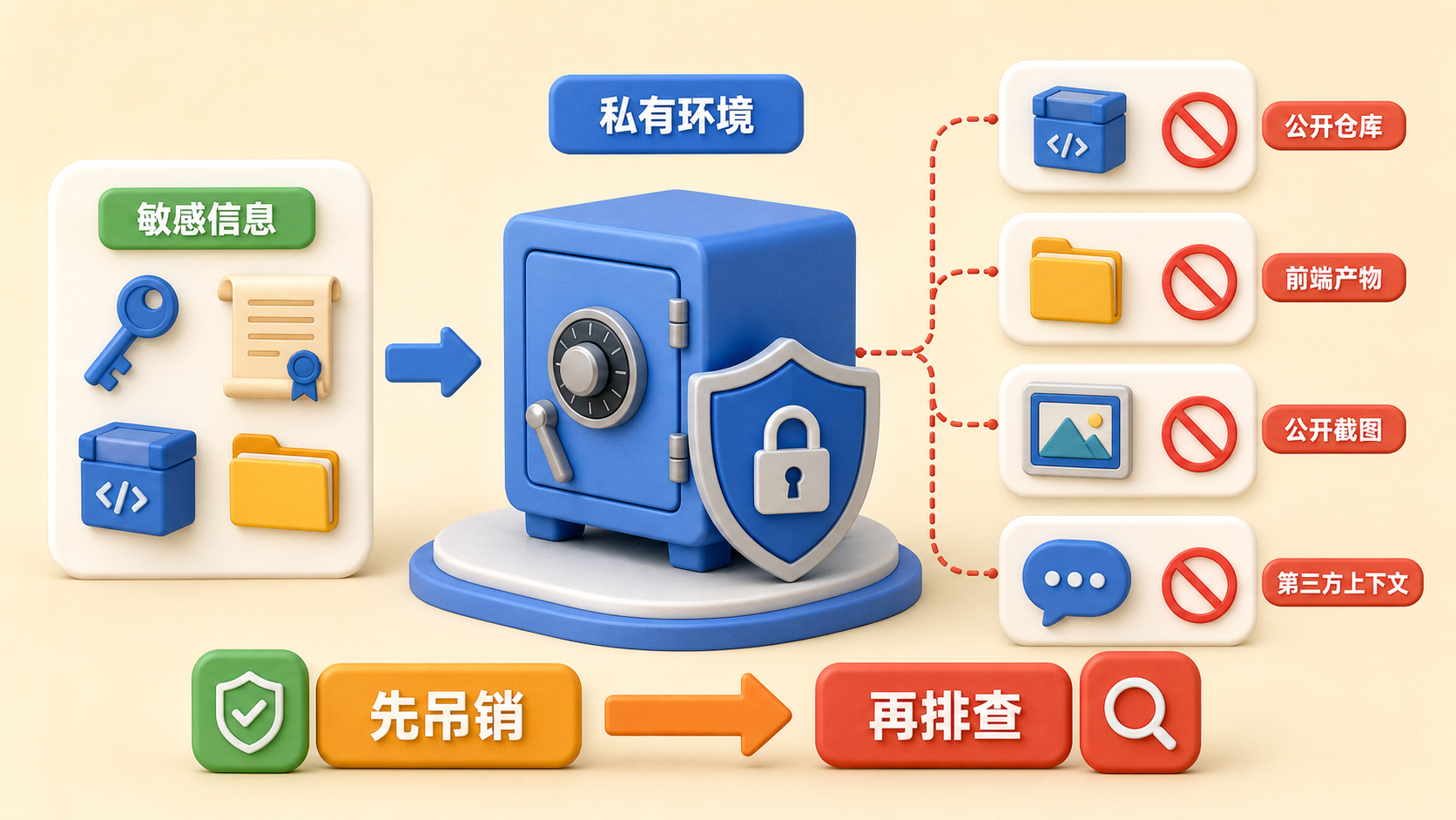 敏感信息只留在私有环境
