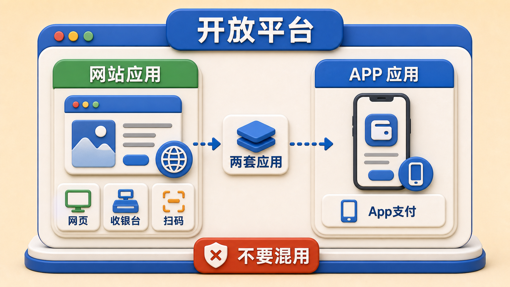 支付宝网站应用和 APP 应用分开创建