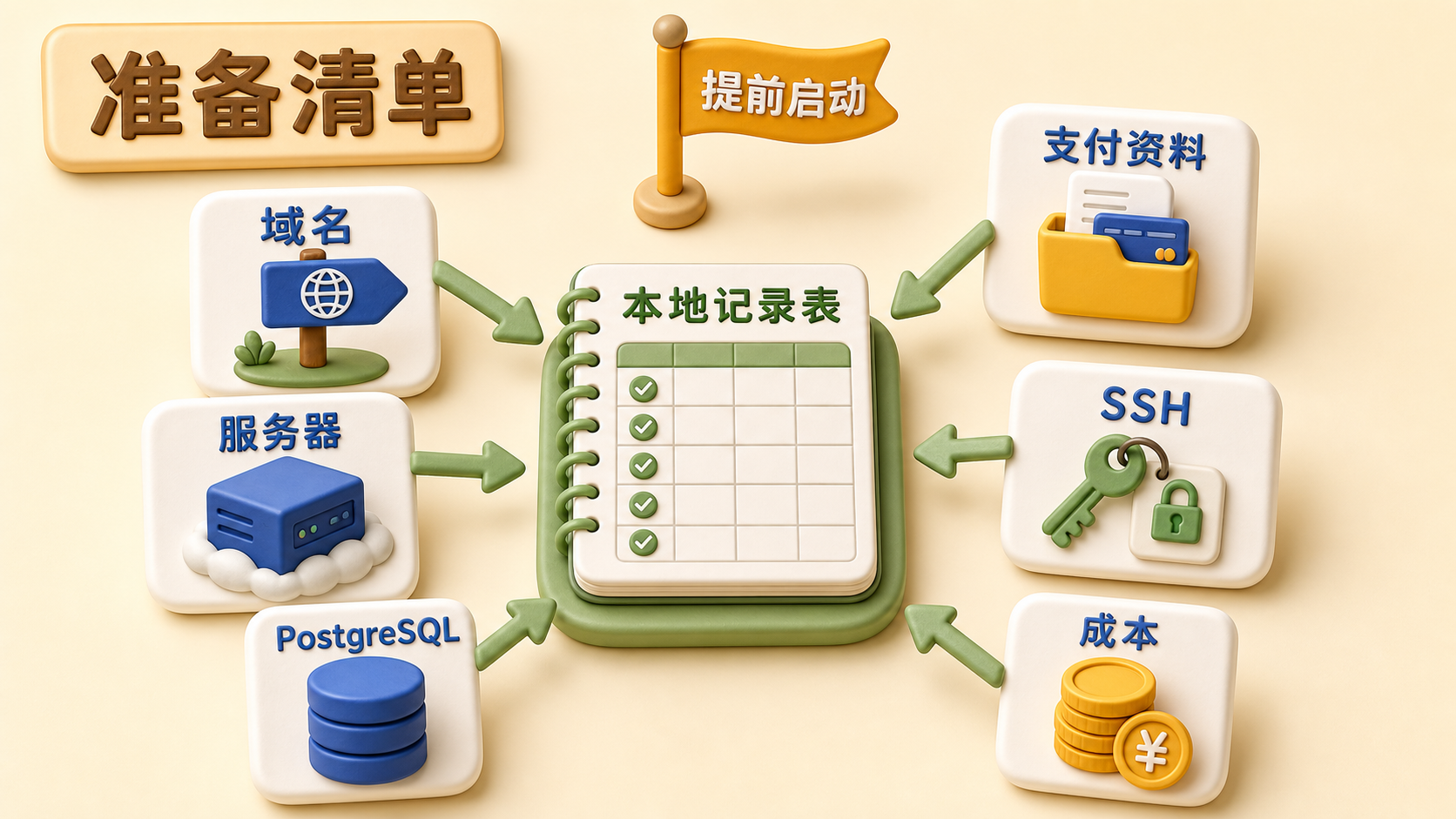 准备清单汇总到本地记录表