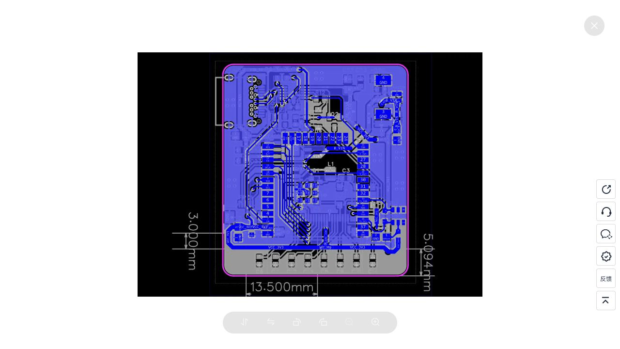 嘉立创公开硬件项目 PCB1 布线的浏览器预览截图